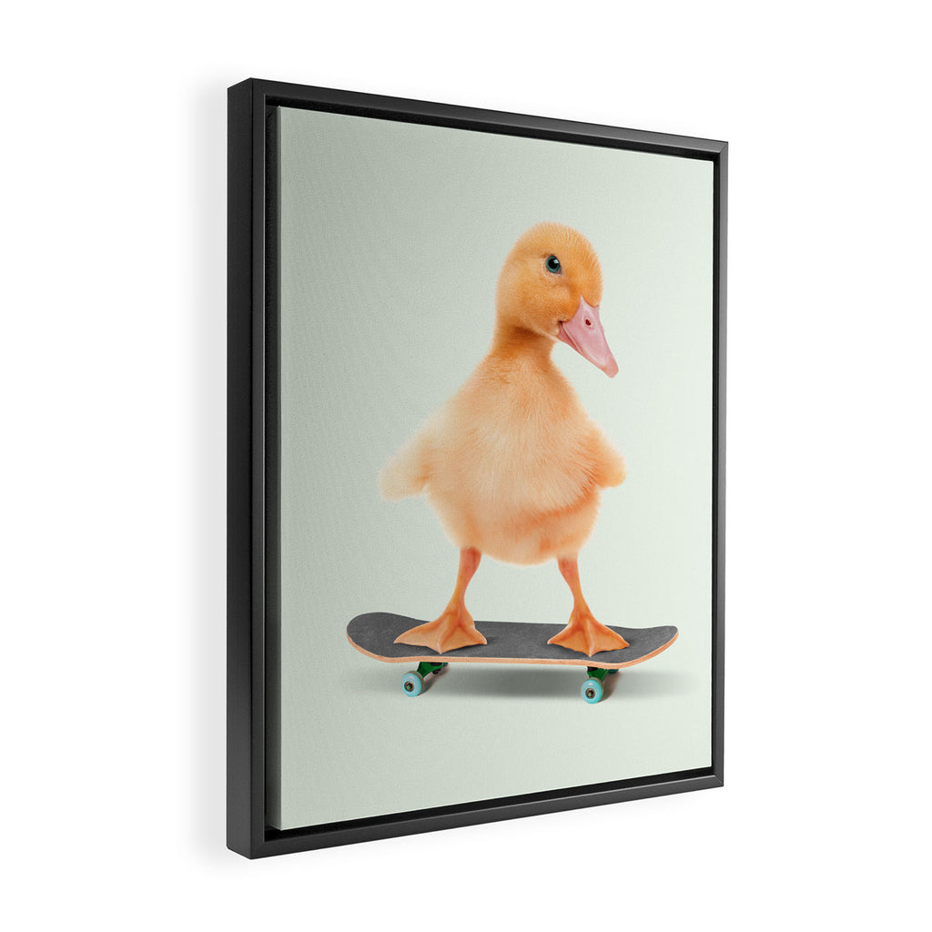 Skateboarding Duck Framed Canvas Print Gallery Image 2