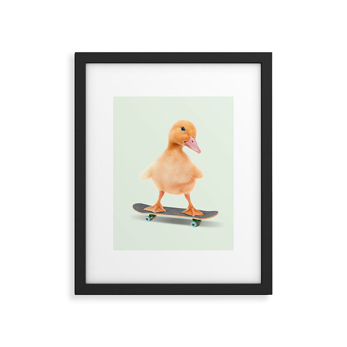 Skateboarding Duck Framed Art Print Gallery Image 1
