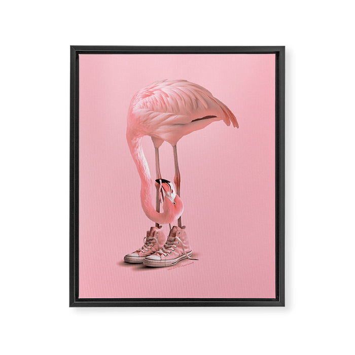 Sneaker Flamingo 2.0 Framed Canvas Print Gallery Image 1