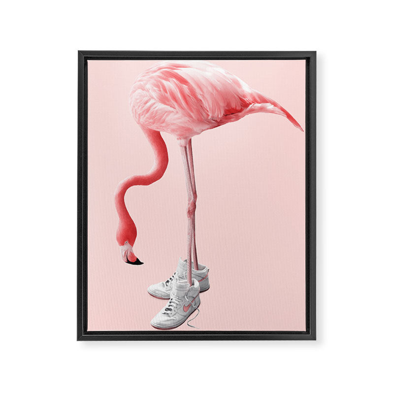 SNEAKER FLAMINGO Framed Canvas Print Gallery Image 6