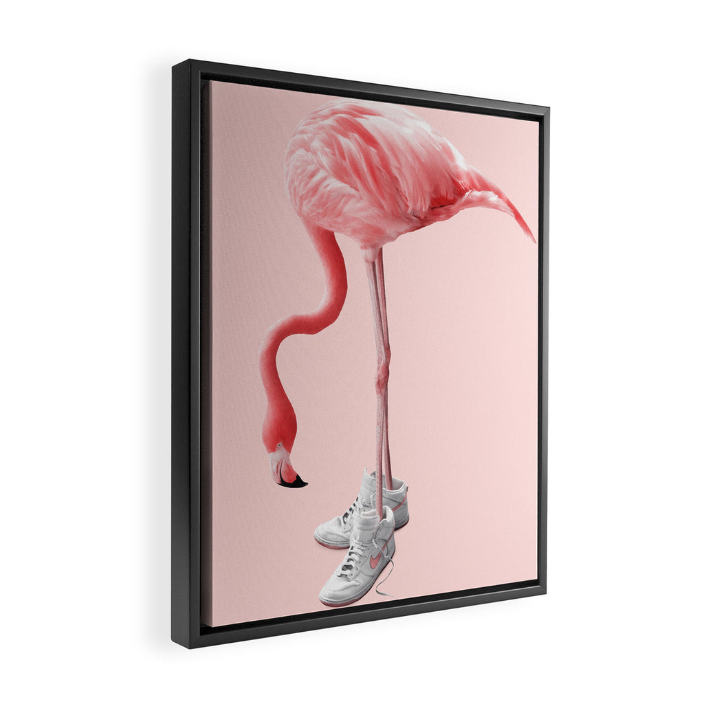 SNEAKER FLAMINGO Framed Canvas Print Gallery Image 2