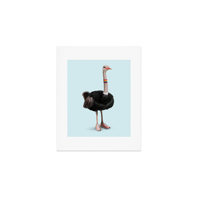 Sporty Ostrich Art Print Gallery Image 1