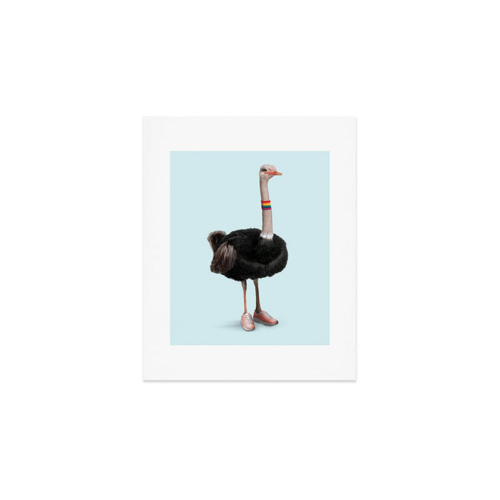 Sporty Ostrich Art Print Gallery Image 1