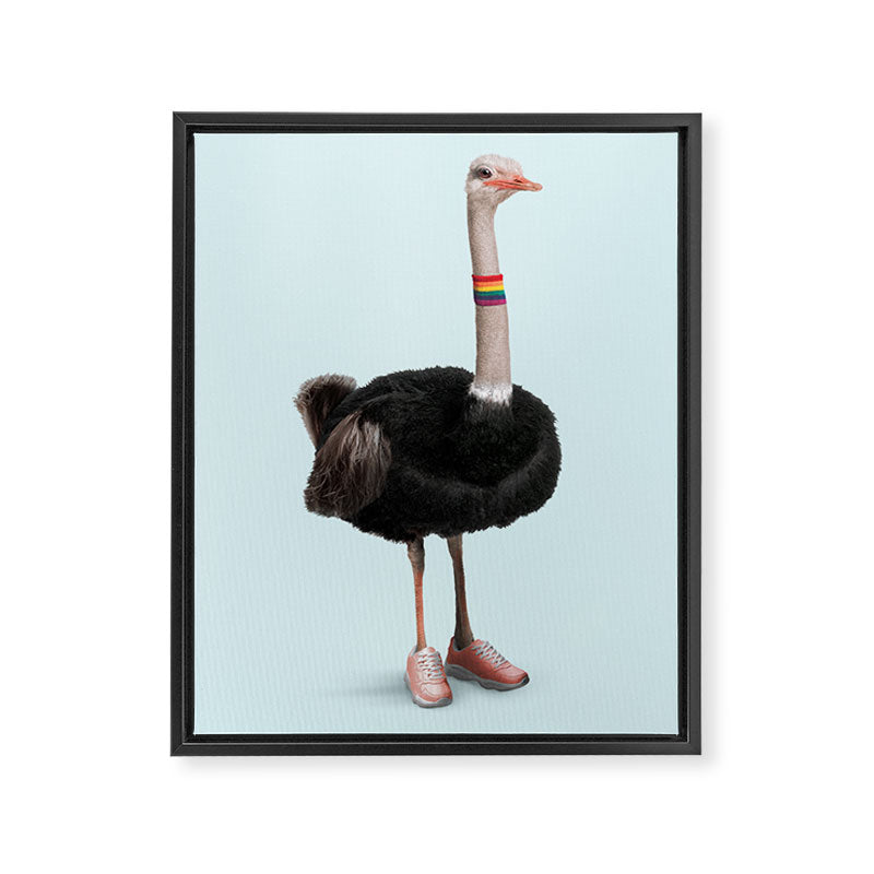 Sporty Ostrich Framed Canvas Print Gallery Image 6