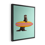 SURFING OTTER Framed Canvas Print Gallery Image 2