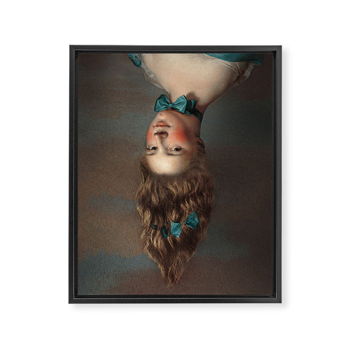 Upside Down Girl Framed Canvas Print Gallery Image 1