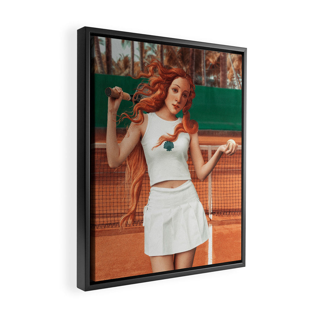 VENUS PLAYING TENNIS Framed Canvas Print Gallery Image 2