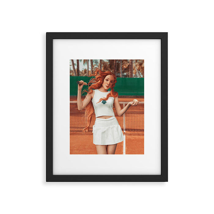 VENUS PLAYING TENNIS Framed Art Print Gallery Image 1