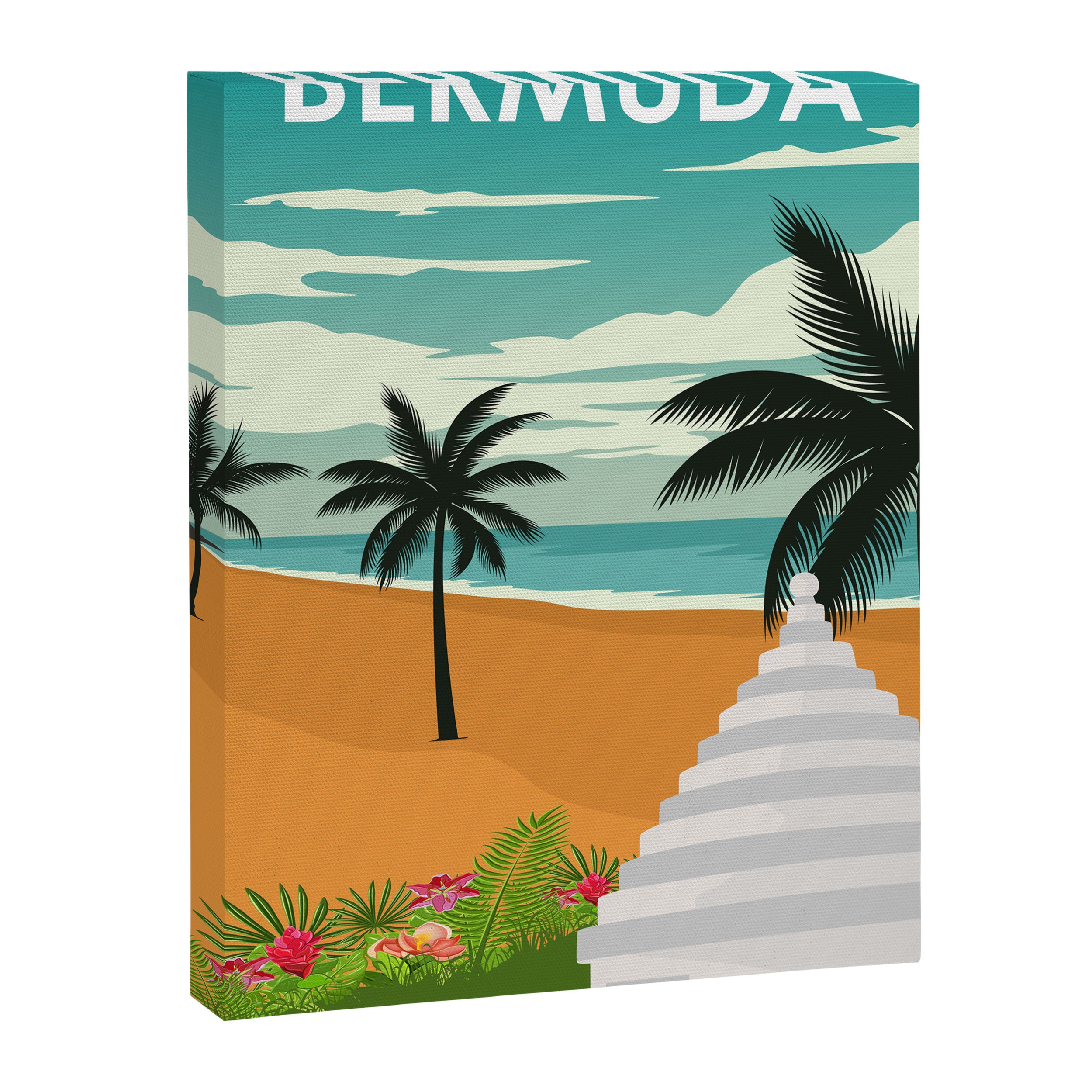 Bermuda Vintage Minimal Retro Travel Poster Canvas Print Gallery Image 6