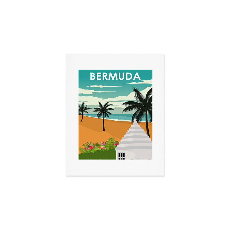 Bermuda Vintage Minimal Retro Travel Poster Art Print Gallery Image 1