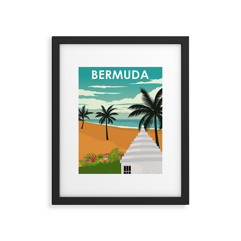 Bermuda Vintage Minimal Retro Travel Poster Framed Art Print Gallery Image 5