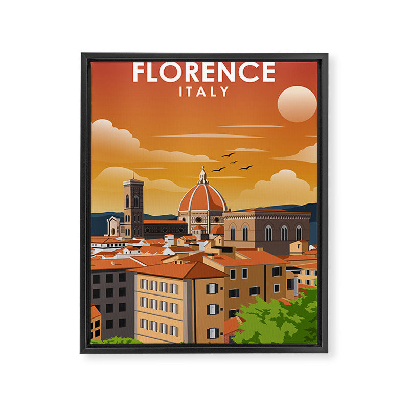 Florence Italy Tuscany Vintage Minimal Travel Poster Framed Canvas Print Gallery Image 6