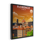 Florence Italy Tuscany Vintage Minimal Travel Poster Framed Canvas Print Gallery Image 2