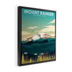 Mount Rainier National Park Travel Poster Framed Canvas Print Gallery Image 2