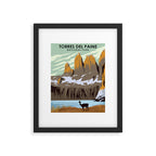 Torres Del Paine National Park Chile Vintage Minimal Travel Poster Framed Art Print Gallery Image 5
