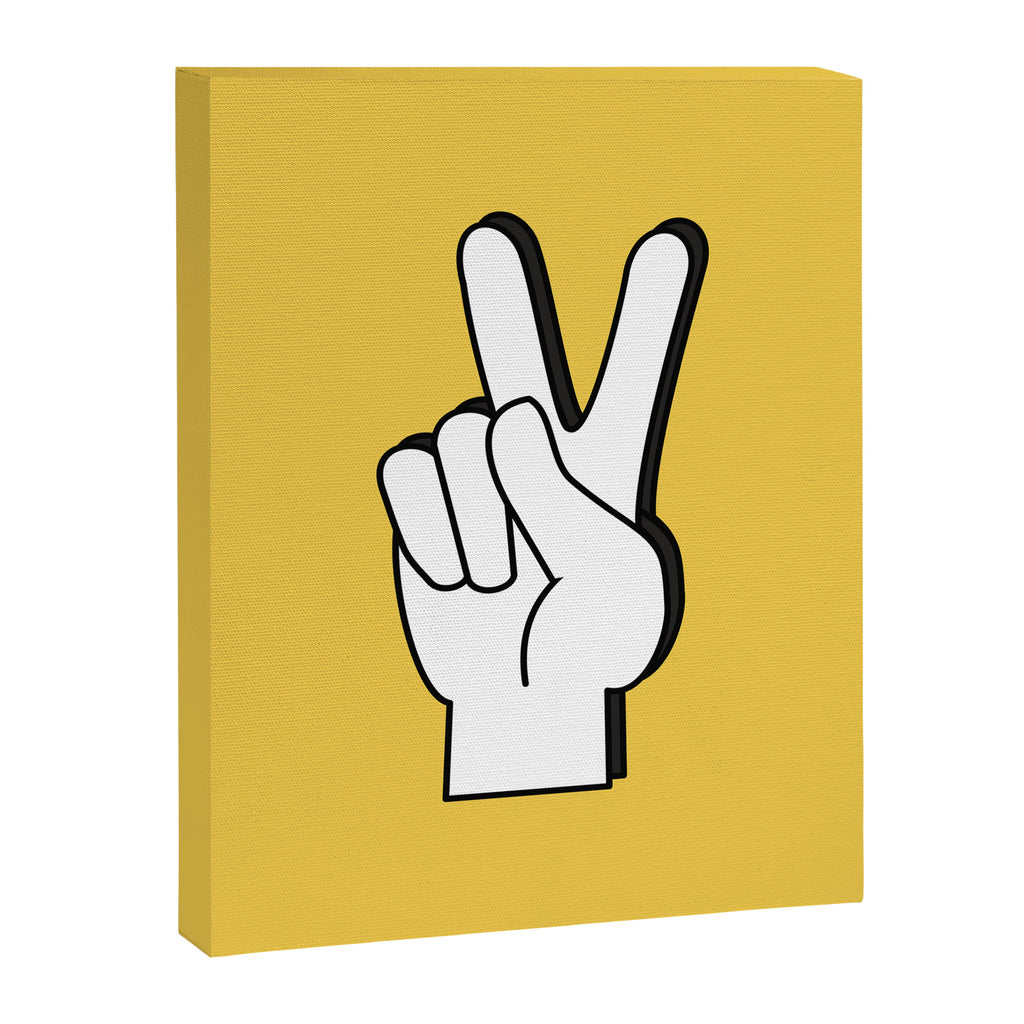 Peace Sign yellow Canvas Print Gallery Image 6