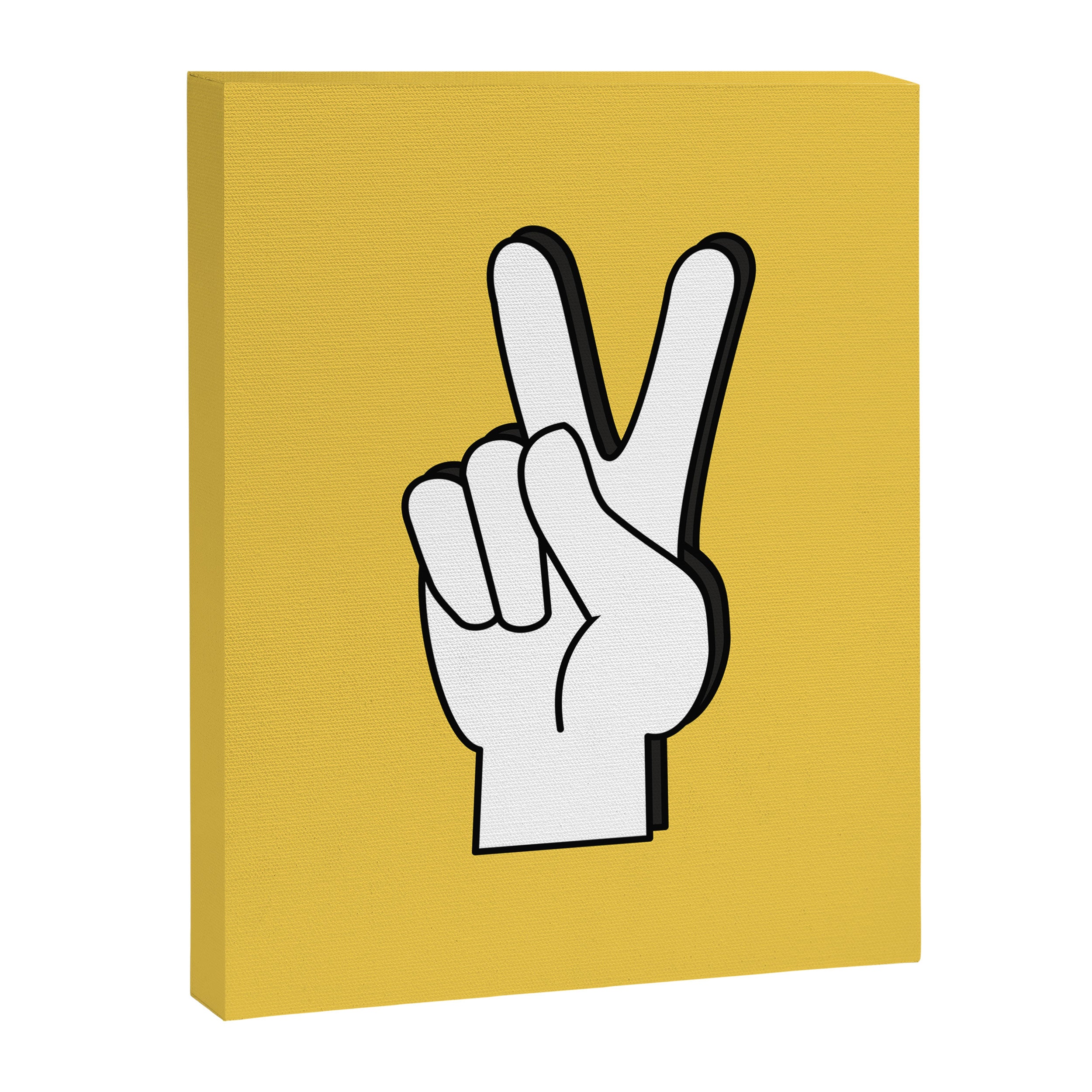 Peace Sign yellow Canvas Print Gallery Image 6