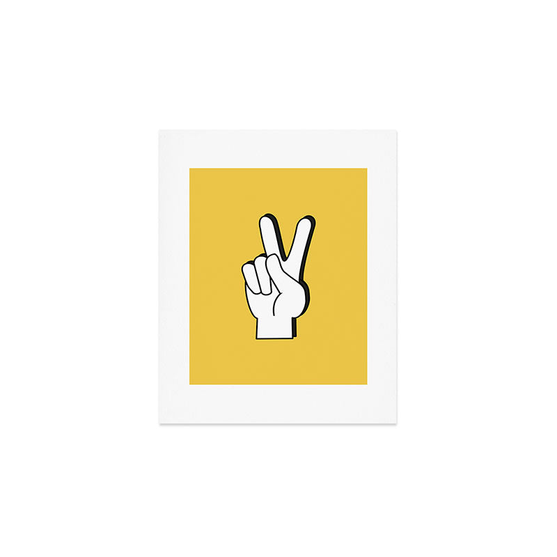 Peace Sign yellow Art Print Gallery Image 1