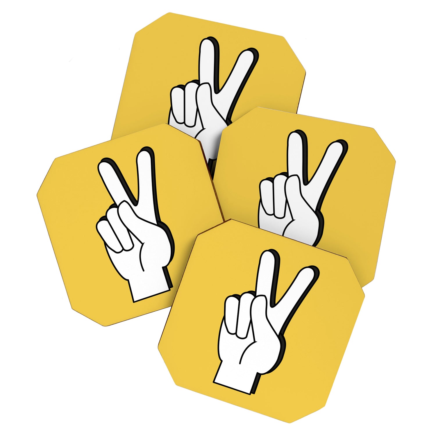 Peace Sign yellow Coaster Gallery Image 1