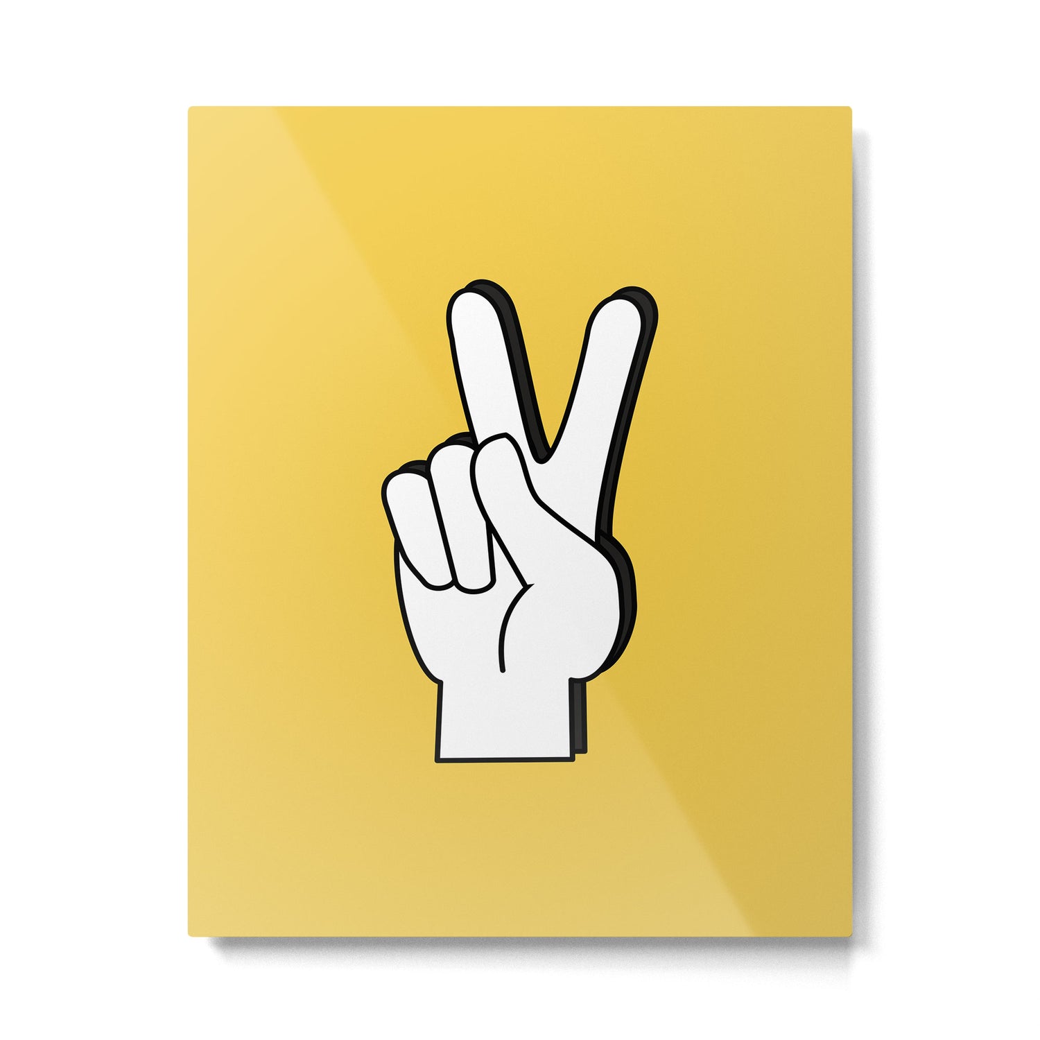 Peace Sign yellow Metal Print Gallery Image 4