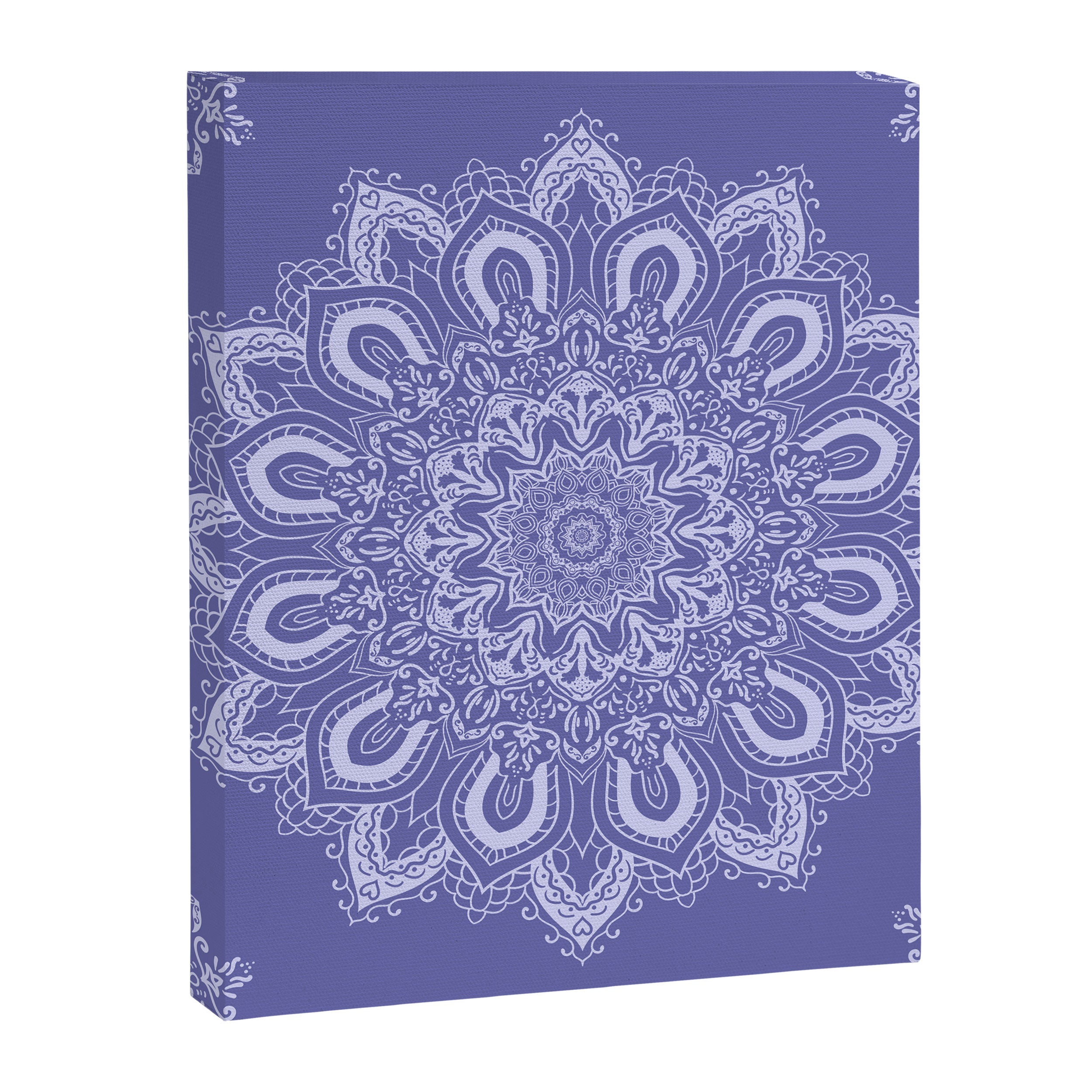 Elegant Periwinkle Purple Blue Boho Mandala Canvas Print Gallery Image 8