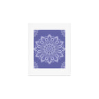 Elegant Periwinkle Purple Blue Boho Mandala Art Print Gallery Image 1