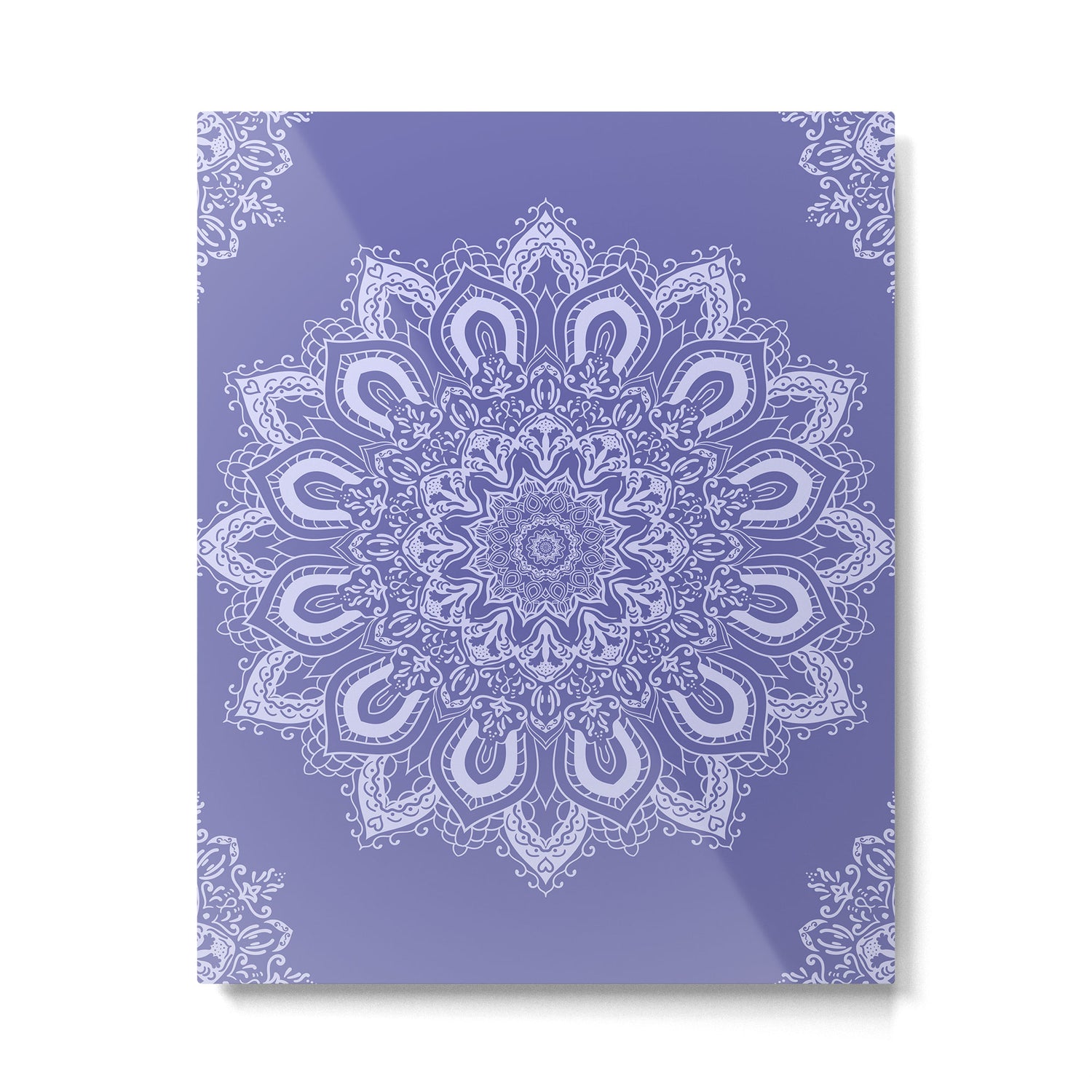 Elegant Periwinkle Purple Blue Boho Mandala Metal Print Gallery Image 6