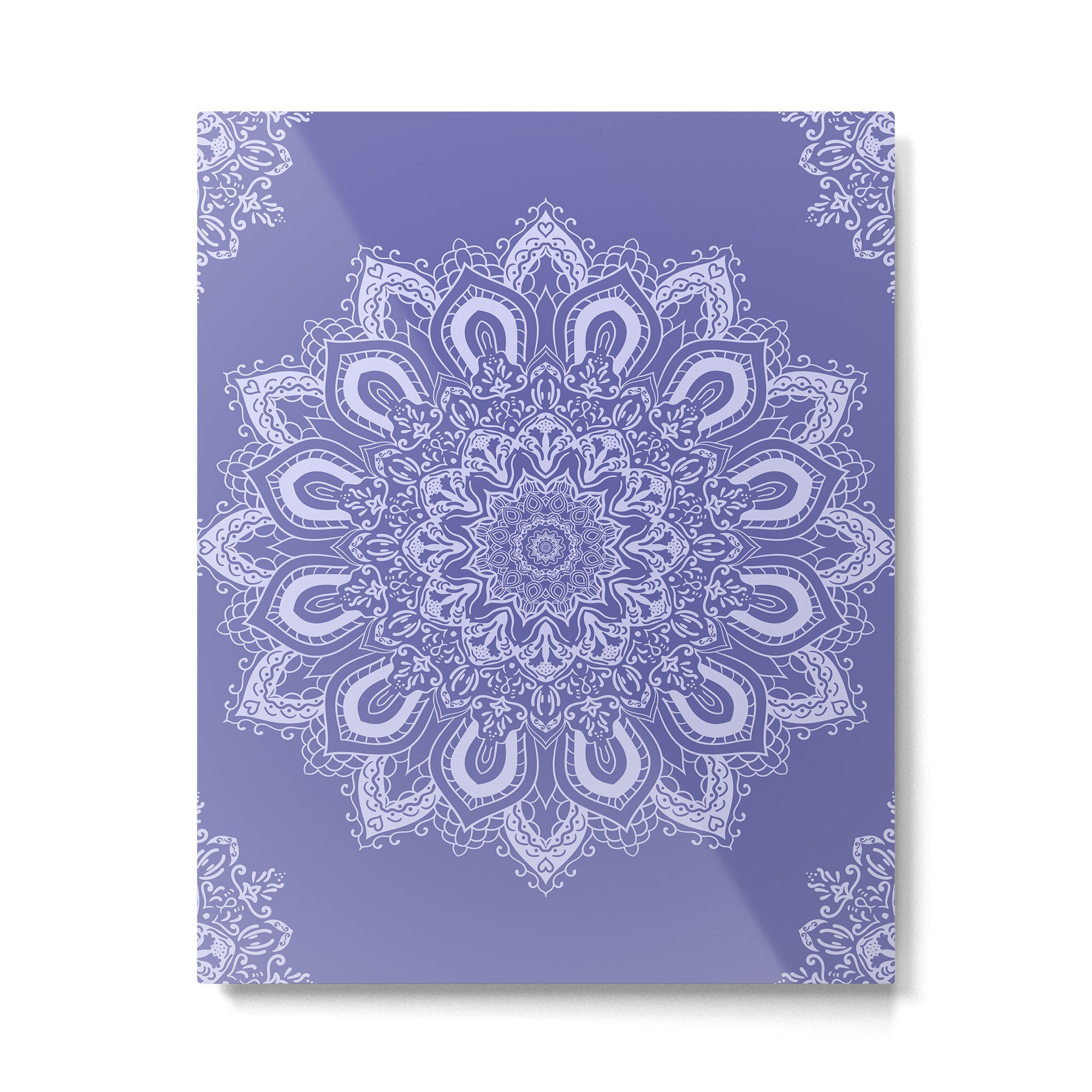 Elegant Periwinkle Purple Blue Boho Mandala Metal Print Gallery Image 6