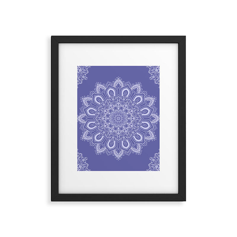 Elegant Periwinkle Purple Blue Boho Mandala Framed Art Print Gallery Image 6
