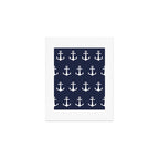Nautical Navy Blue and White Anchors Art Print Gallery Image 1