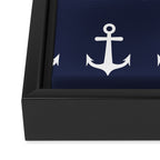 Nautical Navy Blue and White Anchors Framed Canvas Print Gallery Image 3