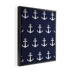 Nautical Navy Blue and White Anchors Framed Canvas Print Gallery Image 2