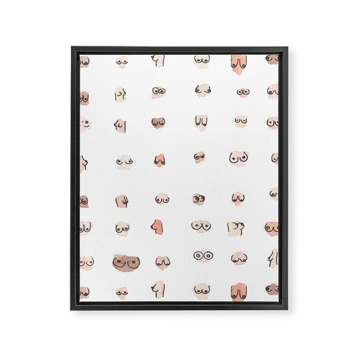 boobs Framed Canvas Print Gallery Image 1