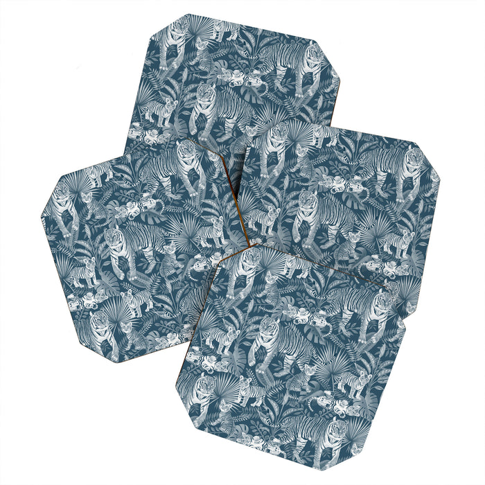 Family of Tigers (Monochrome)  Coaster Gallery Image 1