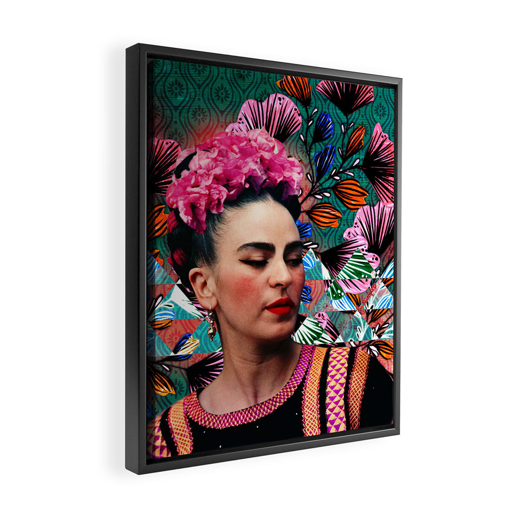 Flowery Frida Framed Canvas Print Gallery Image 2