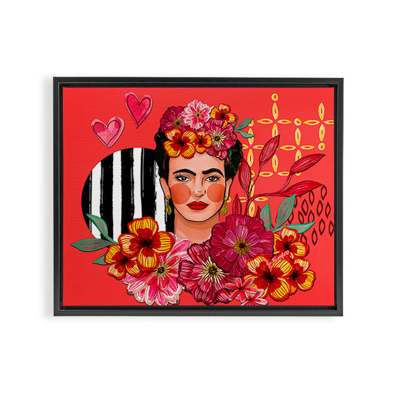 Frida Bouquet Framed Canvas Print