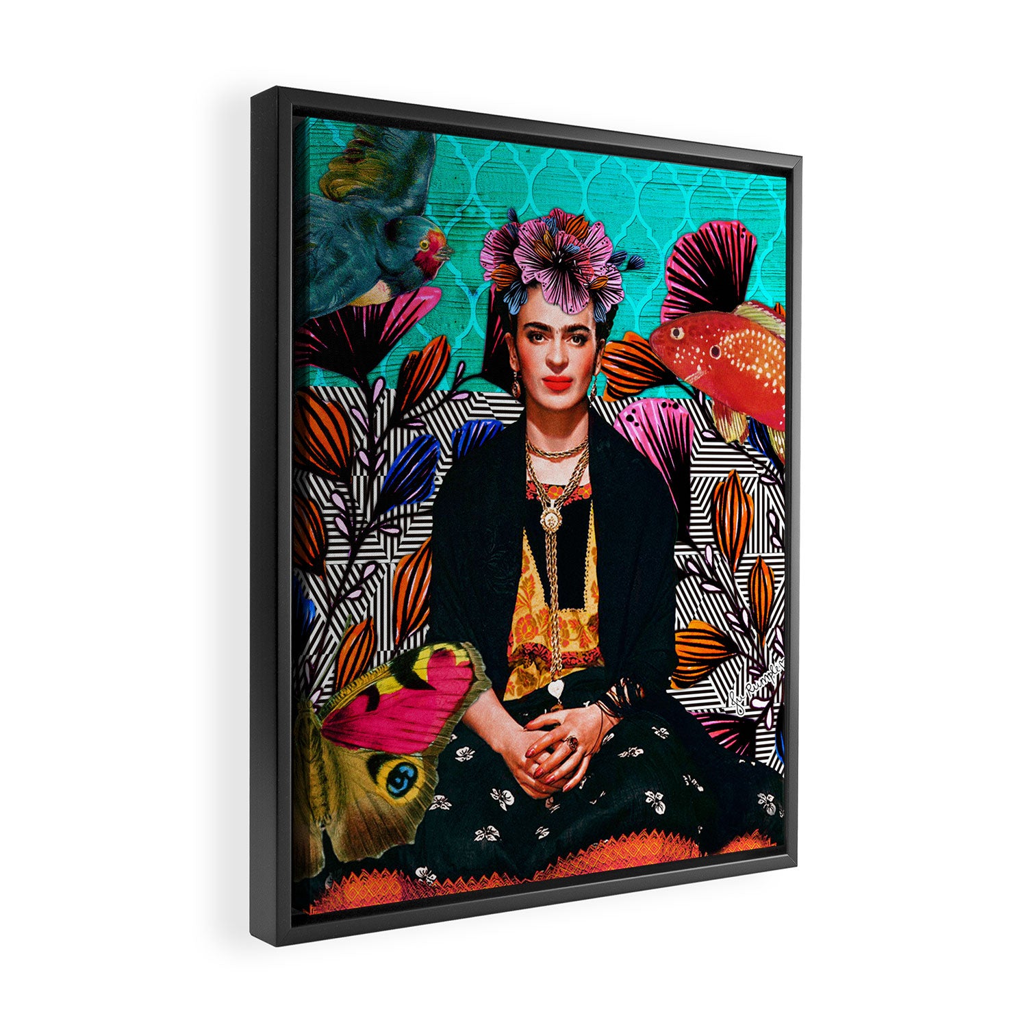 Frida´s secret smile Framed Canvas Print Gallery Image 2