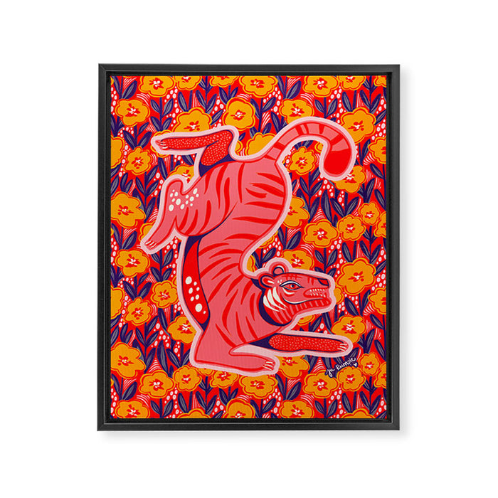 Golden Tiger Framed Canvas Print Gallery Image 1