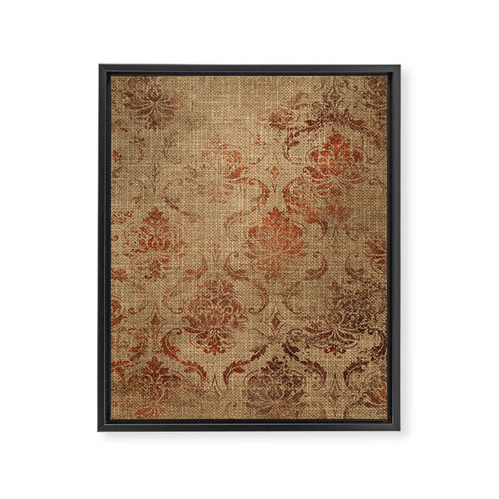 Aged Damask Texture 1 Framed Canvas Print Gallery Image 1