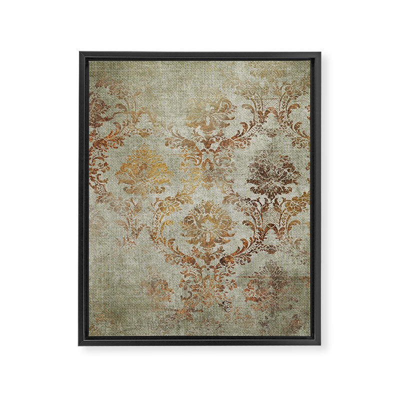 Aged Damask Texture 3 Framed Canvas Print Gallery Image 8
