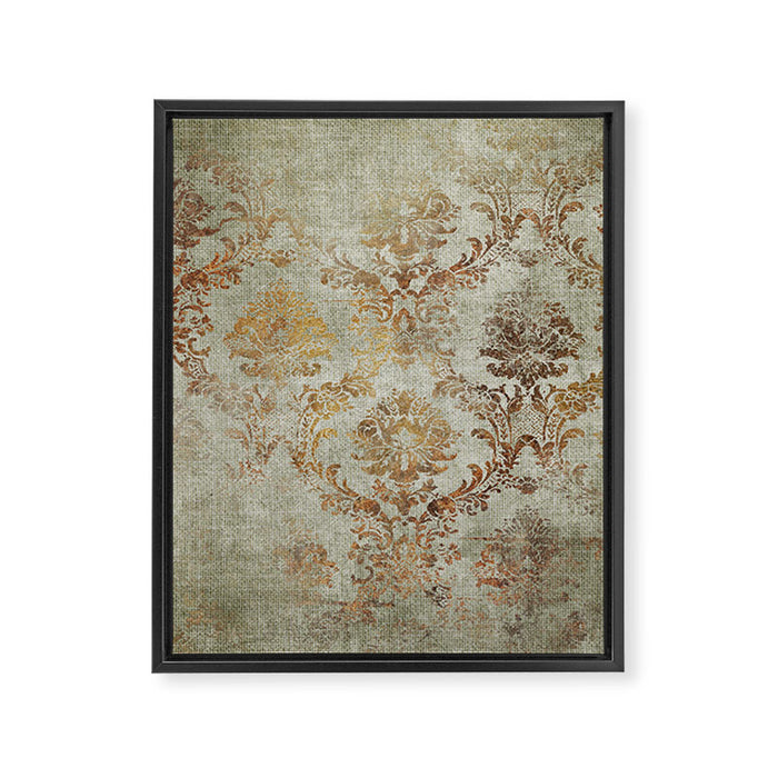 Aged Damask Texture 3 Framed Canvas Print Gallery Image 1