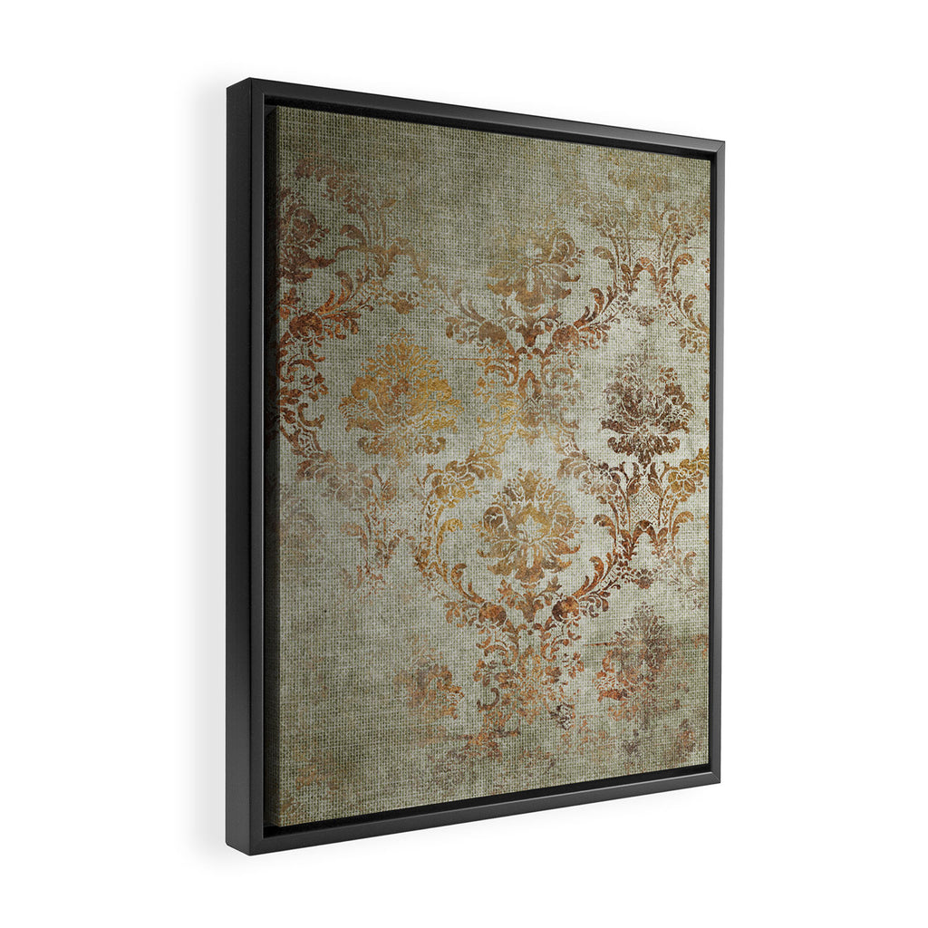 Aged Damask Texture 3 Framed Canvas Print Gallery Image 2