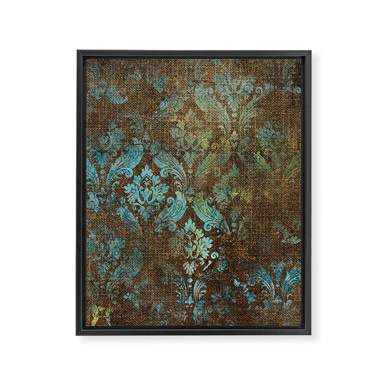 Aged Damask Texture 4 Framed Canvas Print Gallery Image 8