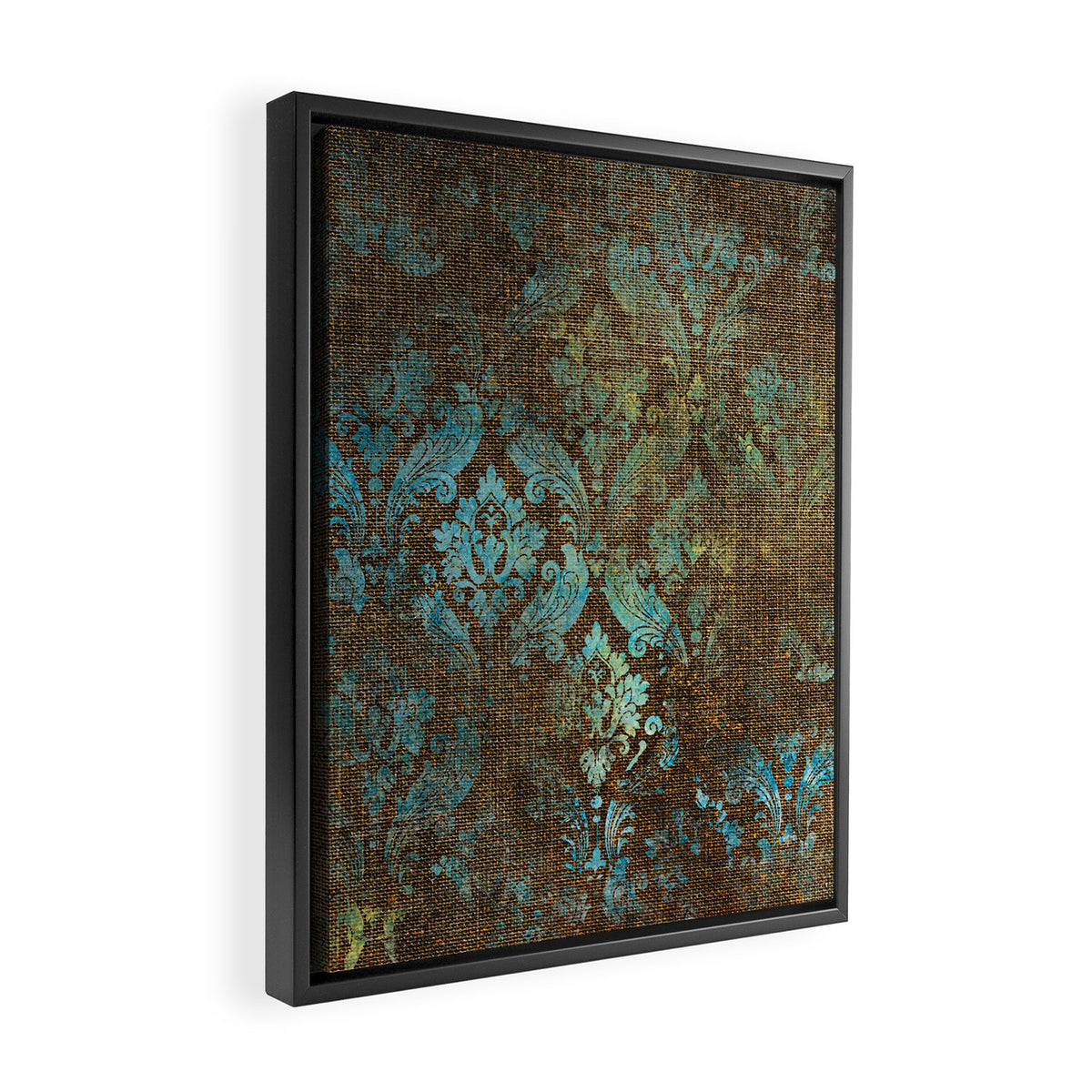 Aged Damask Texture 4 Framed Canvas Print Gallery Image 2