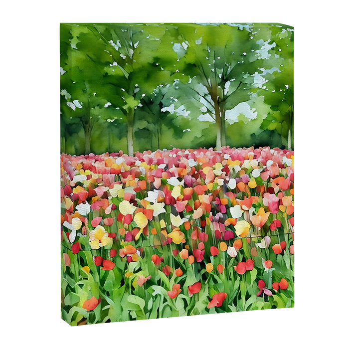 Colorful tulips field Canvas Print Gallery Image 1