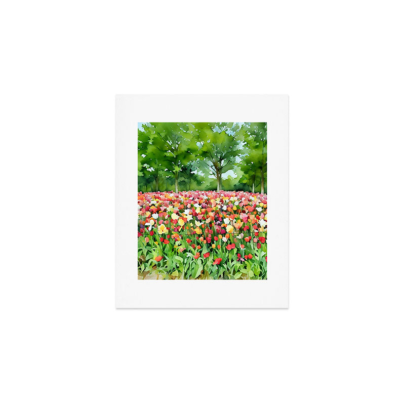 Colorful tulips field Art Print Gallery Image 1