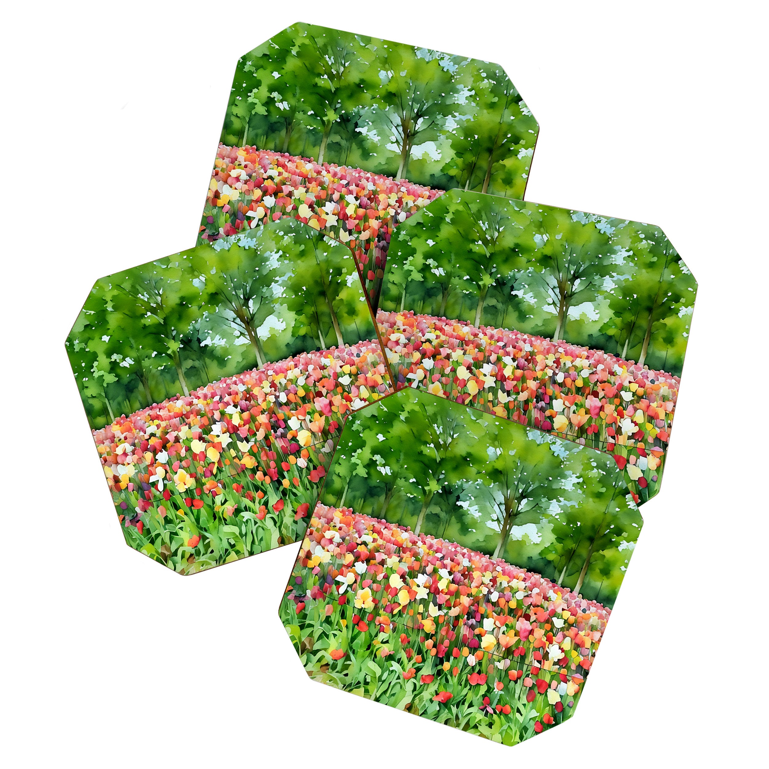 Colorful tulips field Coaster Gallery Image 1