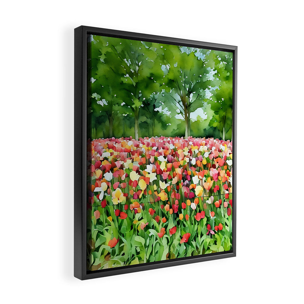 Colorful tulips field Framed Canvas Print Gallery Image 2