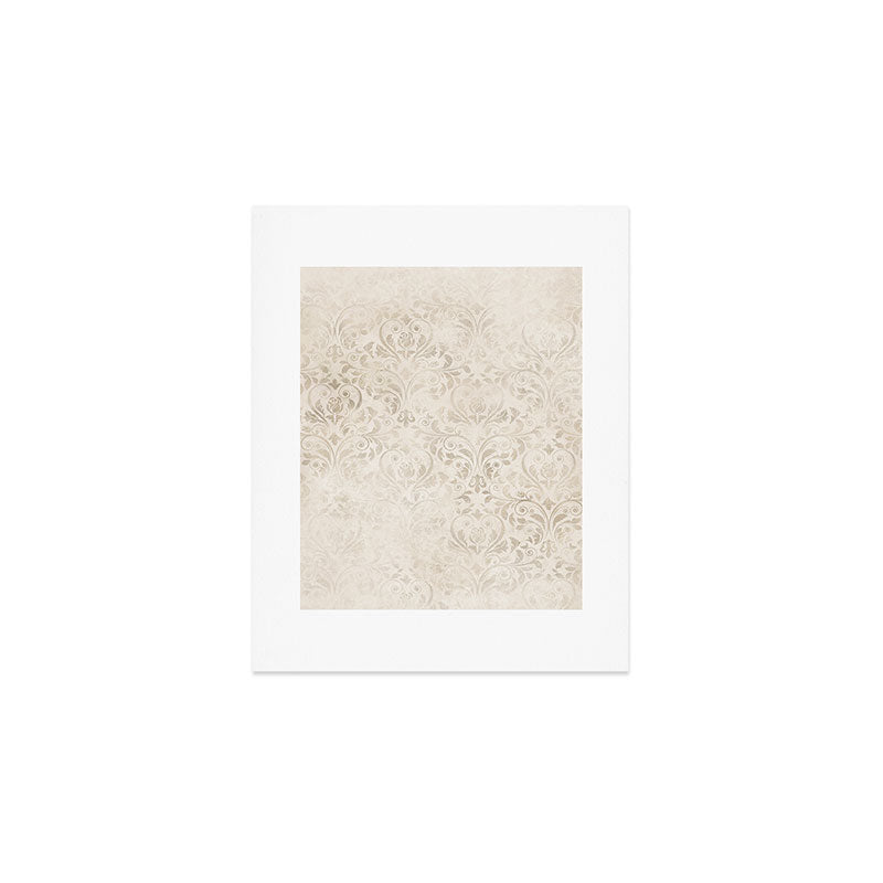 Elegant Ivory Damask 2 Art Print Gallery Image 1