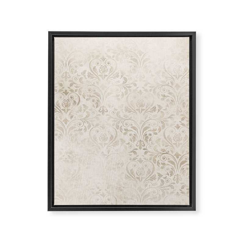 Elegant Ivory Damask 2 Framed Canvas Print Gallery Image 8
